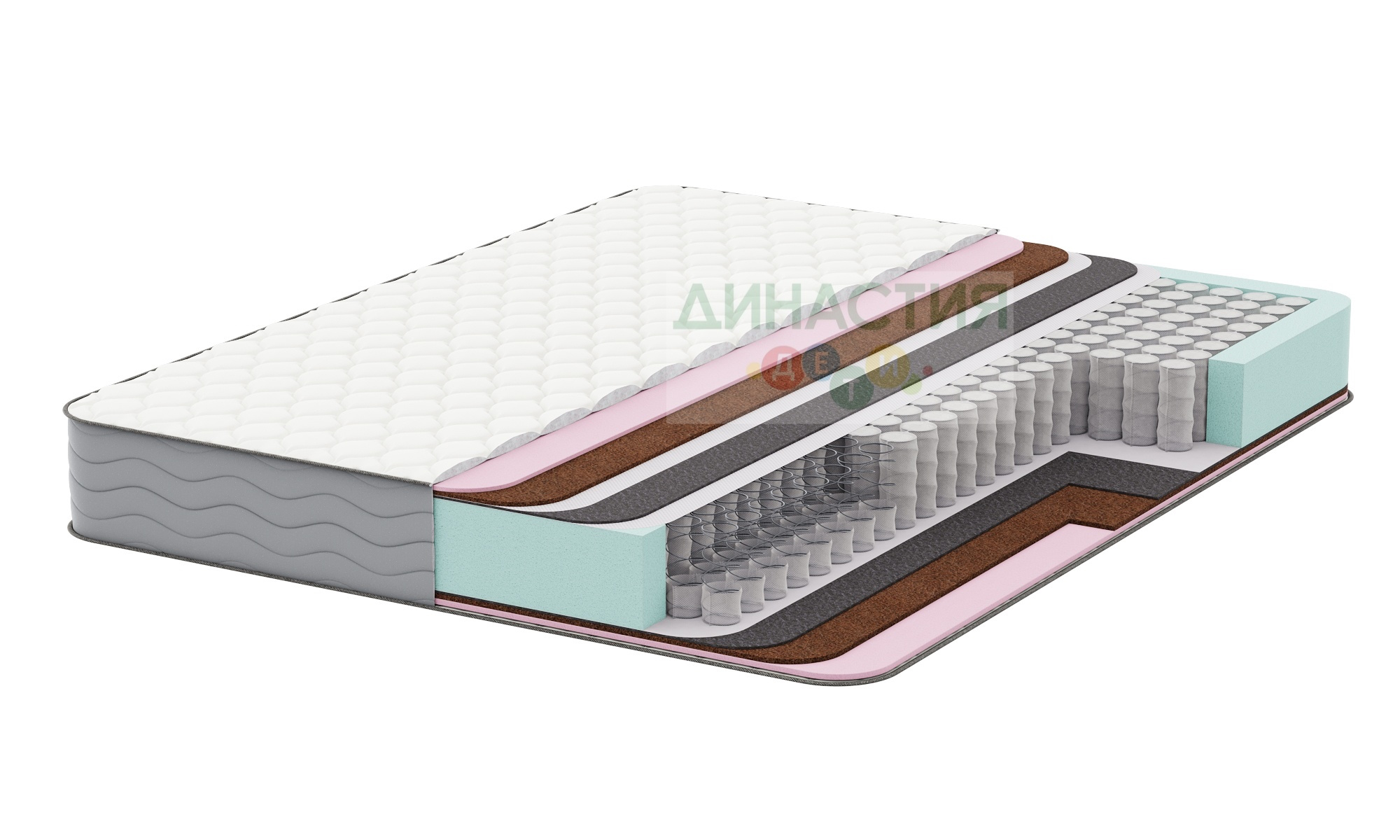 Матрас пружинный 120х200 Сильвер-4. Высота 21 см. Кокос с 2-х сторон