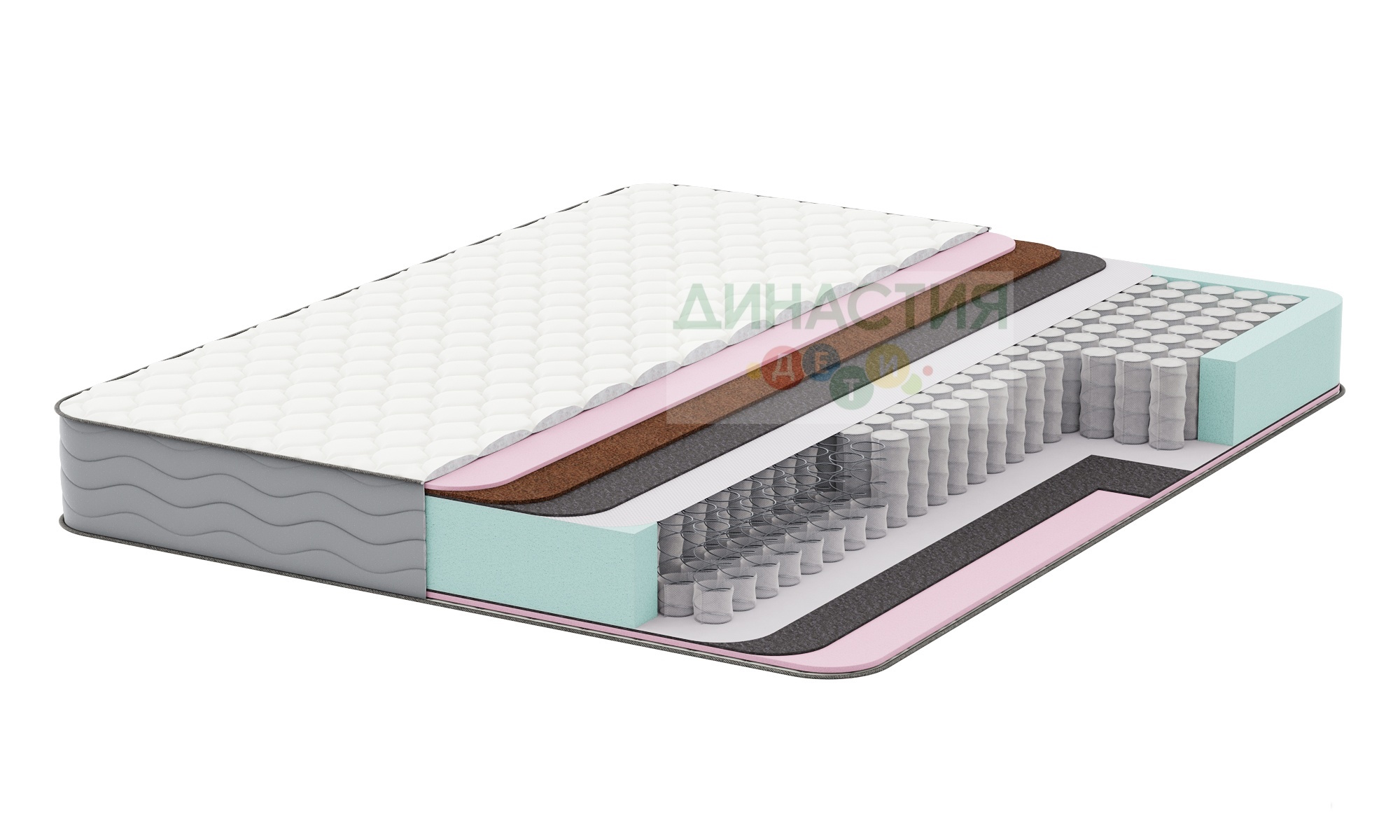 Матрас пружинный 90х190 Сильвер-5. Высота 20 см. Кокос с 1 стороны