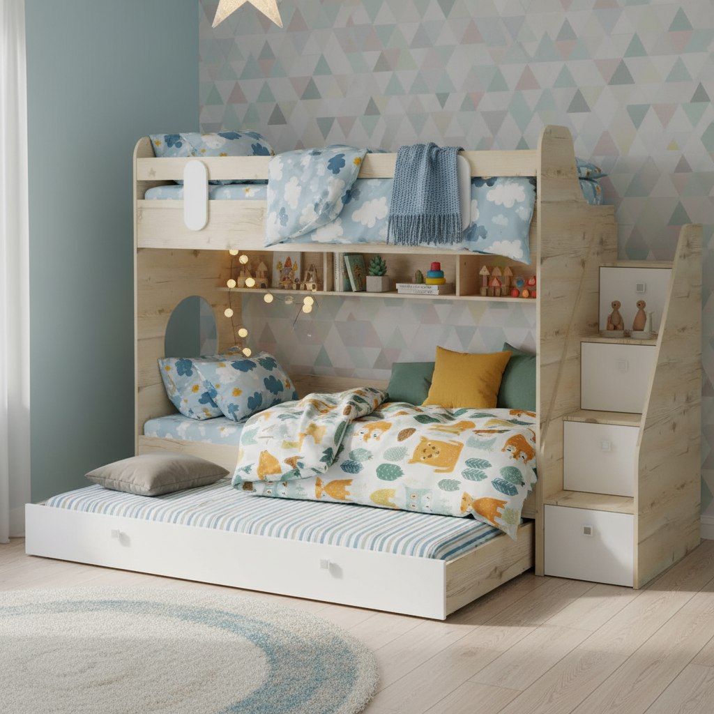 Кровать 190х80 Фортуна-3 с доп.спальным местом (гаскон пайн + белый)