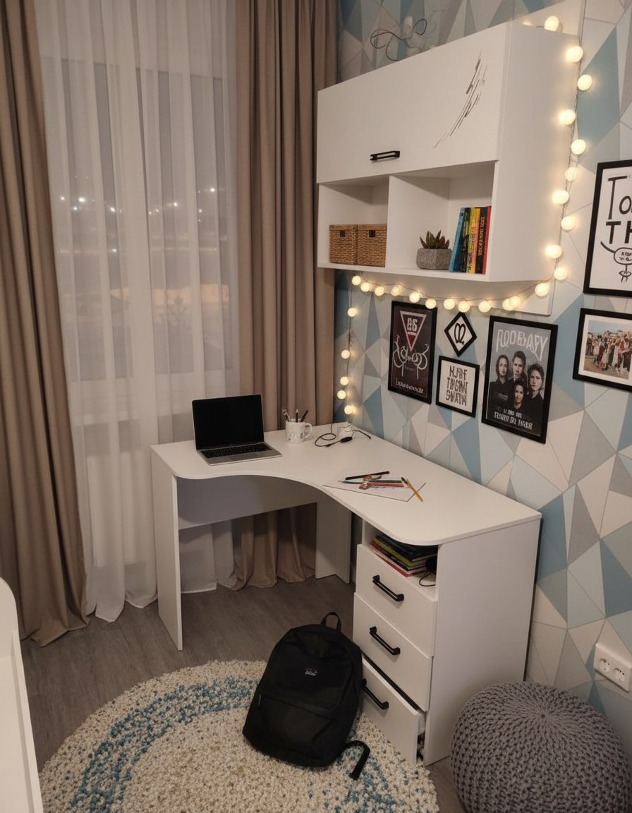 Стол угловой + полка настенная коллекции Престиж