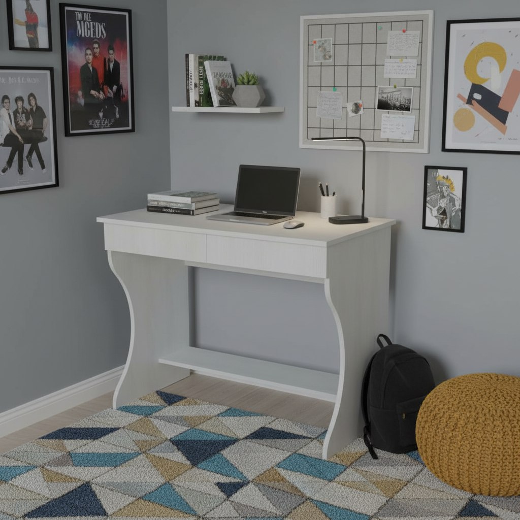 Компактный письменный стол Фортуна-3 (цвет белый)