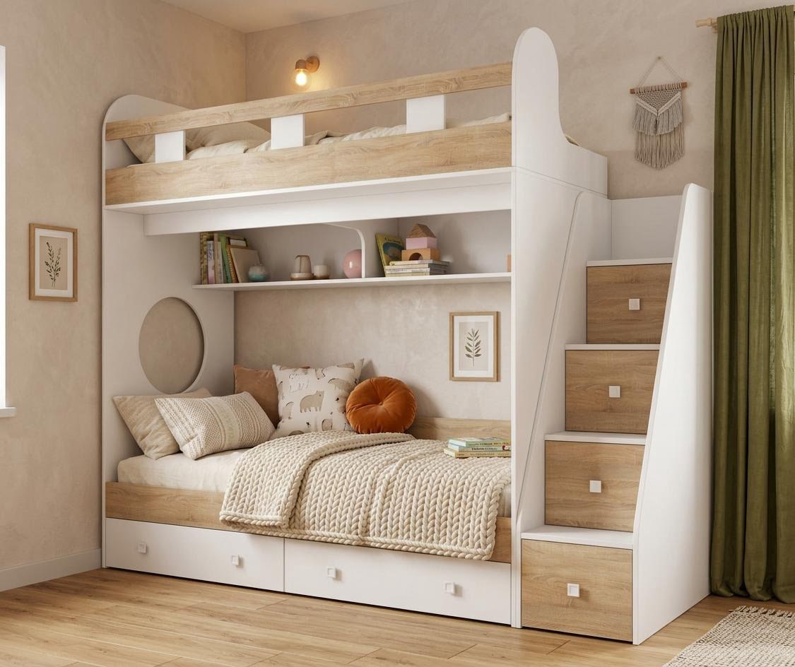 Двухъярусная кровать Юниор-1 (цвета и размеры разные)