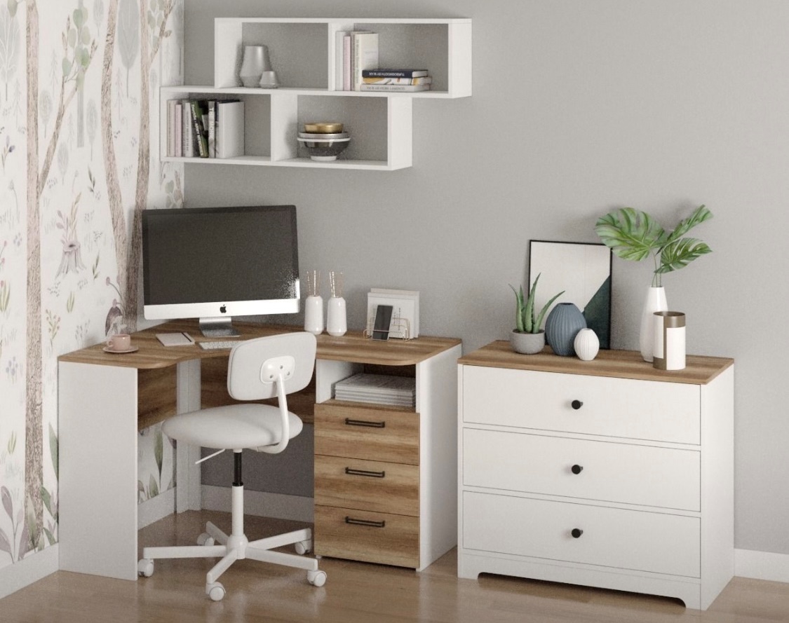 Набор для школьника (стол угловой + полка + комод)