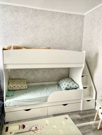 Двухъярусная кровать Альфа 180*80 (цвет белый) от Династия Kids