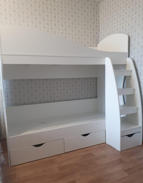 Двухъярусная кровать Умка (цвет белый) 180*80 от Династия Kids