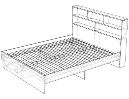 Кровать двухспальная Модерн 160х200 (распродажа)