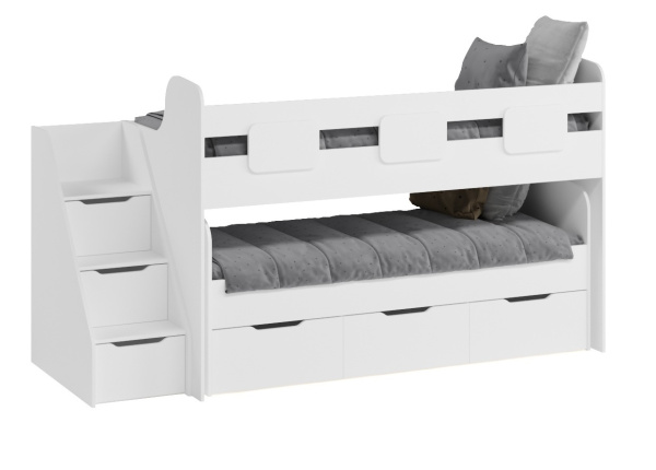 Двухъярусная кровать Городок (цвет белый) от Династия Kids