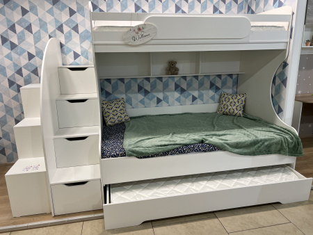 Кровать двухъярусная БИГ (цвет белый) 200х120 от Династия Kids