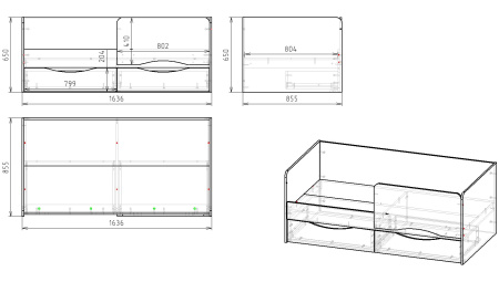 Кровать Малютка-2 (цвет белый) 160х80 от Династия Kids