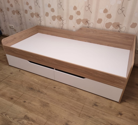 Кровать коллекции Лайт Лофт 190х90 (дуб каньон+белый) от Династия Kids