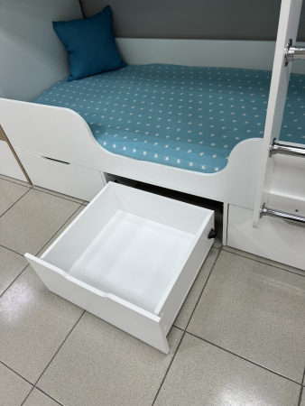 Кровать двухъярусная Малыши Двойняшки 180х80 (дуб сонома + белый) от Династия Kids