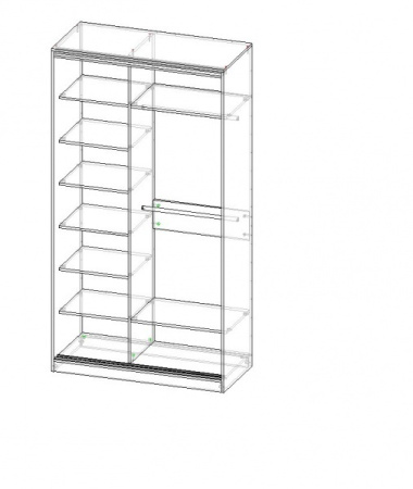 Шкаф-купе 2 ширина 1200 (белый) профиль белый. Акция!