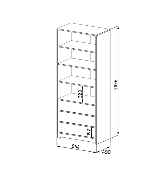 Стеллаж с ящиками коллекции Норд от Династия Kids