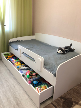 Кровать выдвижная Двушка (цвет: белый) 190х90 от Династия Kids