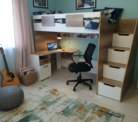 Кровать-чердак коллекции Мозаика 190х90  от Династия Kids