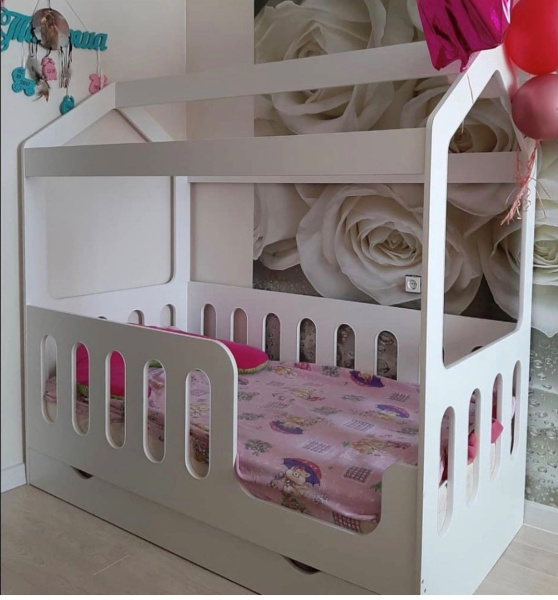 Кровать домик Теремок 160х80 (без ящика) от Династия Kids