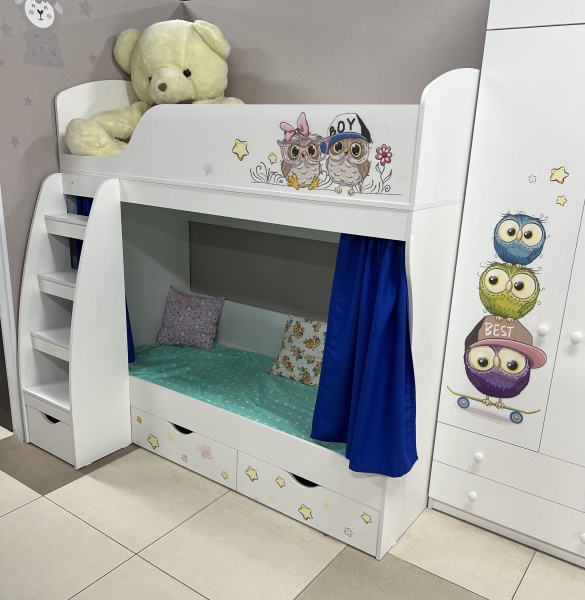 Кровать 2-х ярусная коллекции Совята 180х80 от Династия Kids