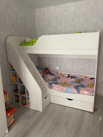 Двухъярусная кровать 180х80 Умка-2 (цвет белый)  от Династия Kids
