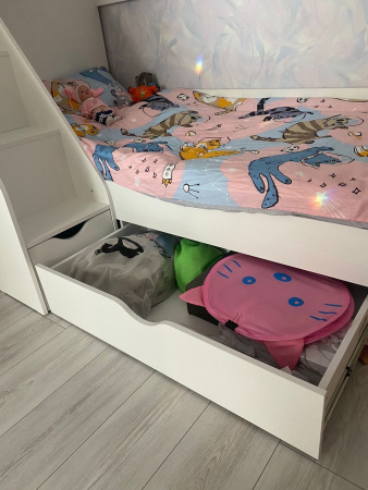 Двухъярусная кровать 180х80 Умка-2 (цвет белый)  от Династия Kids