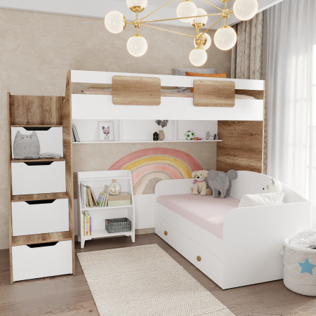 Кровать-чердак коллекции Лайт Лофт 200х90 от Династия Kids