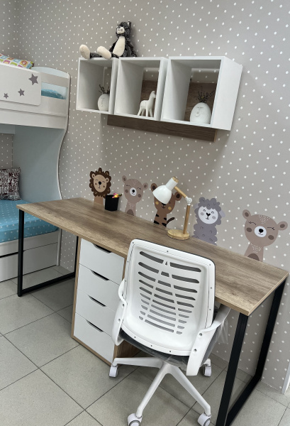 Полка настенная Квадрат-3 (цвет белый) 1136 мм от Династия Kids