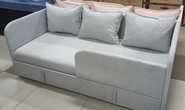 Диван-кровать Кэви (правый бортик). Велюр Тедди 313 от Династия Kids