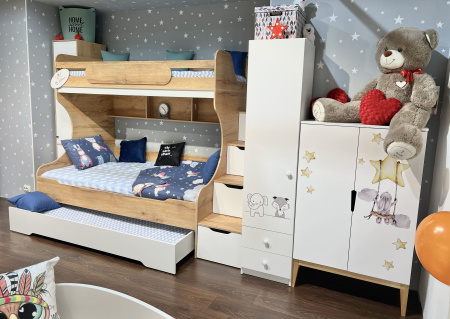 Кровать двухъярусная БИГ (цвет белый) 200х120 от Династия Kids