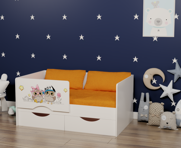 Кровать Малютка Совята 140х80 