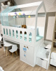 Кровать-чердак 160х80 Теремок (цвет белый) от Династия Kids