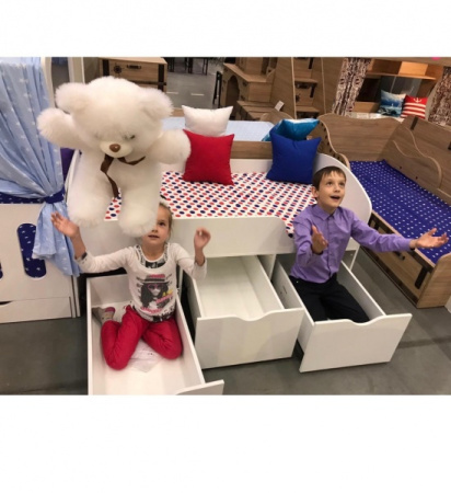 Кровать Малыш правая/левая (цвет: белый) от Династия Kids