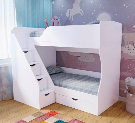 Кровать 200х90 Умка-3 (цвет белый)  от Династия Kids