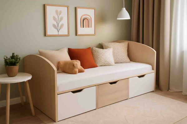 Кровать Малыш 160х80  (дуб сонома+белый)