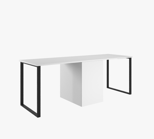Стол Дуэт 2200 мм (белый + опоры черные) от Династия Kids