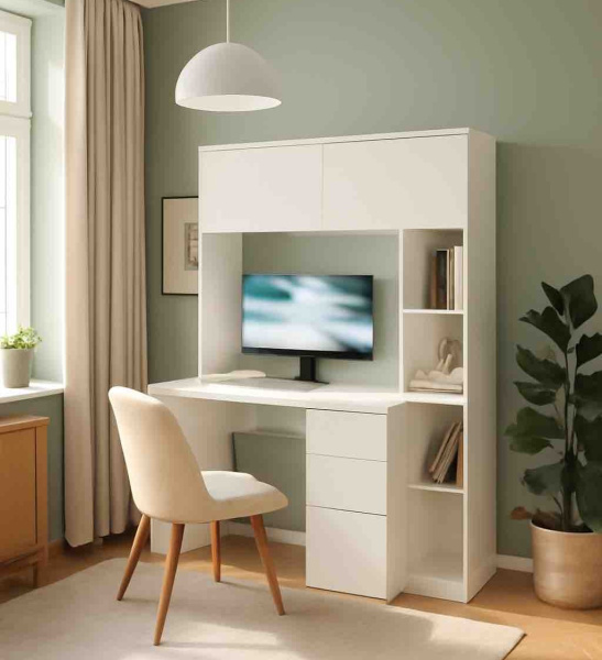 Стол письменный Ритм 1250 мм (белый). Левый/правый