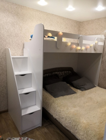 Кровать-чердак 180х80 Уют-2 (цвет белый) от Династия Kids