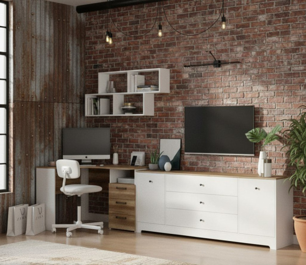 Набор мебели для школьника (стол угловой + полка + тумба)