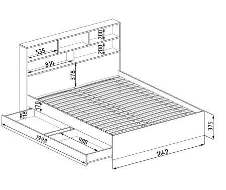 Кровать двухспальная Модерн 160х200 (распродажа)