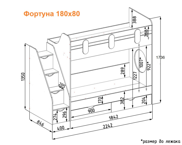 Двухъярусная кровать Фортуна (серебро+белый) 180*80 от Династия Kids