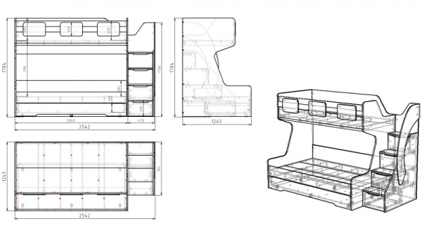 Кровать Биг Премиум 120х200 (правая/левая)  от Династия Kids