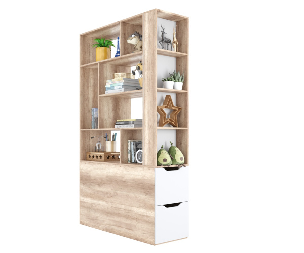 Стеллаж-перегородка Стиль (дуб каньон) ширина 1200 Мм от Династия Kids