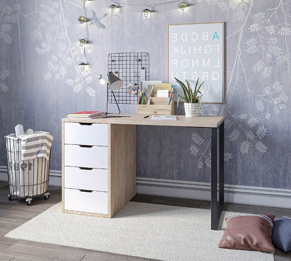 Стол Соло 1200 мм (дуб сонома+белый)