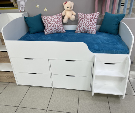 Кровать-чердак Малыш 7 (цвет белый) 160х80 от Династия Kids