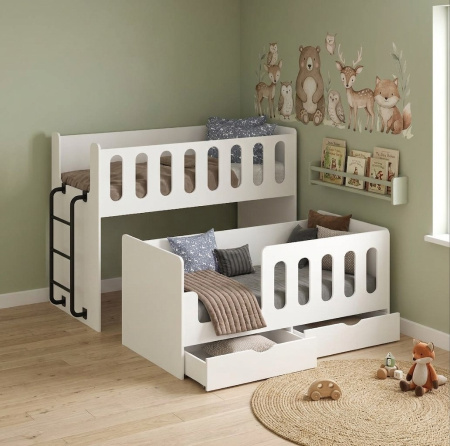 Двухъярусная выдвижная кровать Близняшки 160х80  от Династия Kids