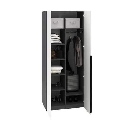 Шкаф 2-х створчатый коллекции Брайт Золотистый (штанга + полки) от Династия Kids