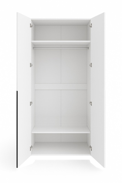 Шкаф 2-х дверный коллекции Брайт (внутри штанга + полки) от Династия Kids