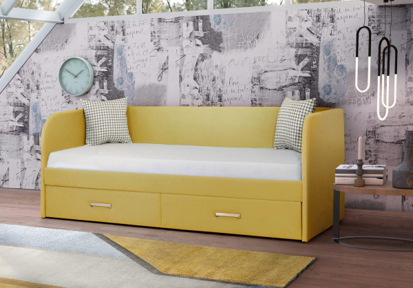 Мягкая кровать Слайт Классика 80х160 (велюр Тедди) от Династия Kids