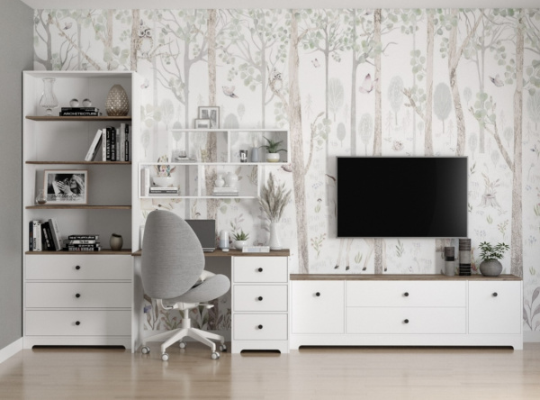 Комплект мебели Норд Каньон (стол + тумба + полка + стеллаж) 