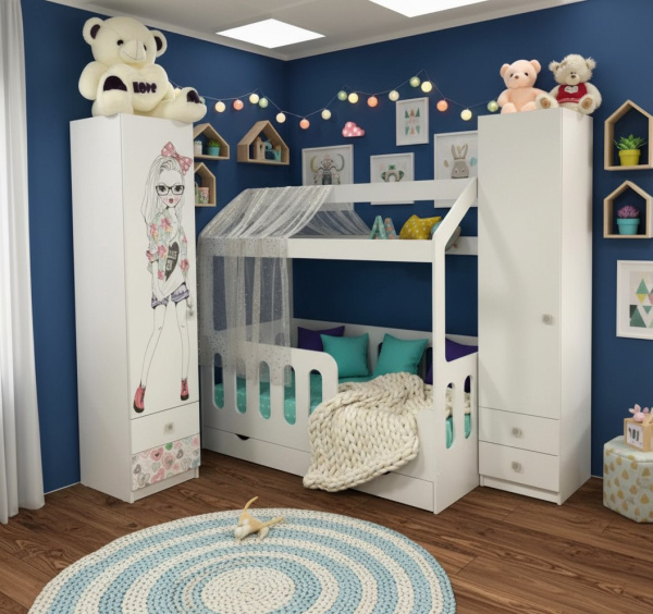 Кровать домик Теремок 160х80 с ящиком 