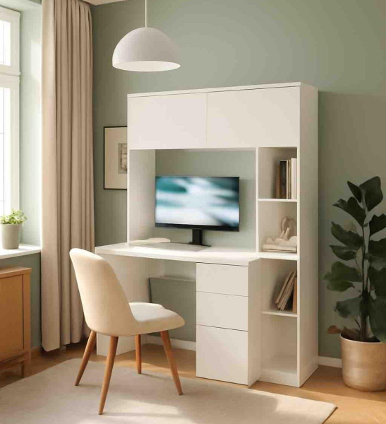 Стол письменный Ритм 1250 мм (белый). Левый/правый