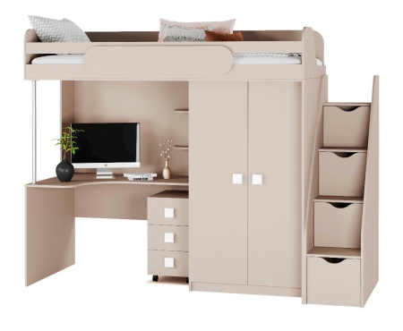 Кровать-чердак Колледж-2 (цвета разные) 200х90 от Династия Kids